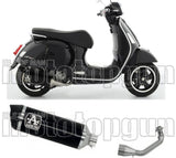 Complete Non-Catalytic Exhaust System With Sound Certification Race-Tech Black Aluminium Carbon - Arrow Special Parts Compatible With Piaggio Vespa Gts 300 (2021-2024)