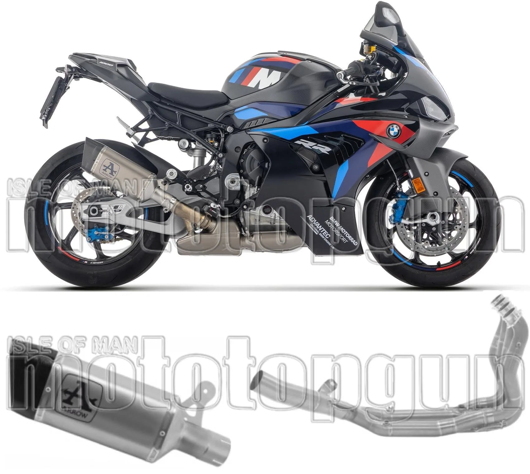 Impianto Di Scarico Completo Non Catalizzato E Con Omologazione Suono Pista Titanio Fondello Carby - Arrow Special Parts Compatibile Con Bmw M 1000 Rr (2025-2026)