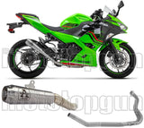 Impianto Di Scarico Completo Non Catalizzato E Con Omologazione Suono Pro-Race Nichrom Acciaio - Arrow Special Parts Compatibile Con Kawasaki Ninja 400 (2023)