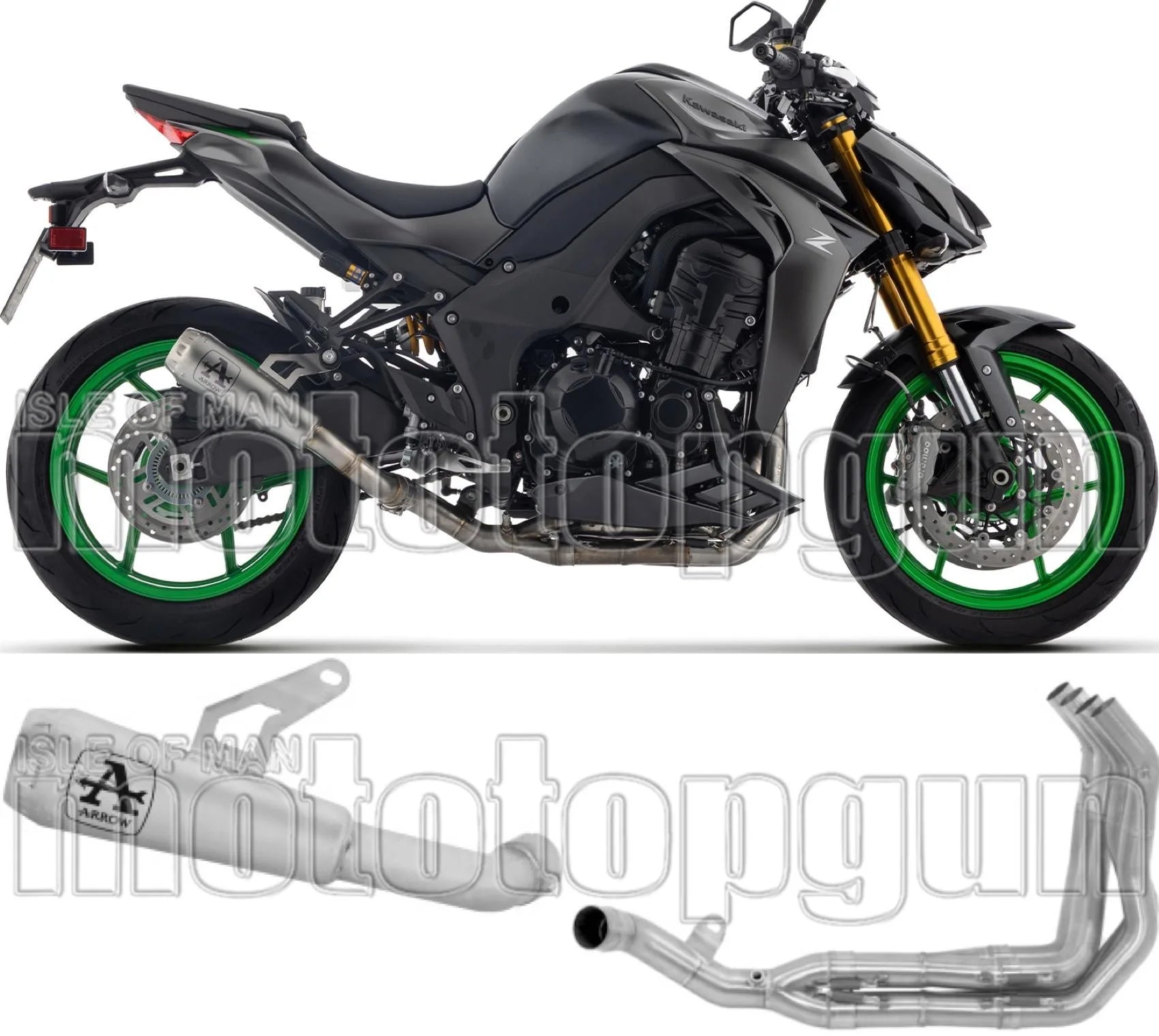 Impianto Di Scarico Completo Non Catalizzato E Con Omologazione Suono Pro-Race Nichrom Fondello Inox - Arrow Special Parts Compatibile Con Kawasaki Z 1100 (2025-2026)