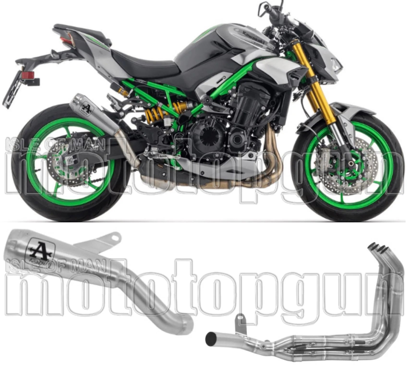 Impianto Di Scarico Completo Non Catalizzato E Con Omologazione Suono Pro-Race Full Titanio - Arrow Special Parts Compatibile Con Kawasaki Z900 (2025-2026)