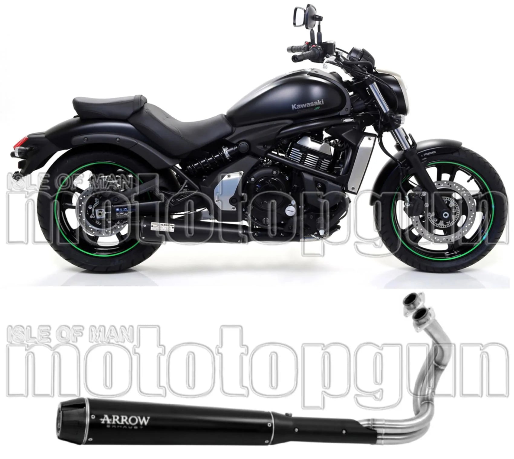 Impianto Di Scarico Completo Non Catalizzato E Con Omologazione Suono Rebel Alluminio Nero Carbonio - Arrow Special Parts Compatibile Con Kawasaki Vulcan 650 S (2021-2024)