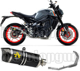 Impianto Di Scarico Completo Non Catalizzato E Con Omologazione Suono Thunder Alluminio Nero Carbonio - Arrow Special Parts Compatibile Con Yamaha Mt-09 (2021-2023)