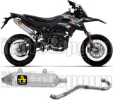 Complete Non-Catalytic Exhaust System With Sound Certification Thunder Aluminium Stainless Steel - Arrow Special Parts Compatible With Aprilia Rx - Sx 125 (2021-2024)