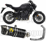 Impianto Di Scarico Completo Catalizzato E Con Omologazione Suono Thunder Alluminio Nero Carbonio - Arrow Special Parts Compatibile Con Yamaha Mt-07 (2021-2024)