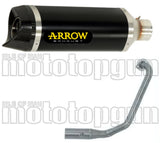 Impianto Di Scarico Completo Catalizzato E Con Omologazione Suono Thunder Alluminio Nero Carbonio - Arrow Special Parts Compatibile Con Yamaha Yzf-R 125 (2021-2022)