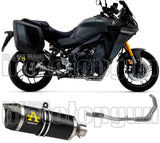 Impianto Di Scarico Completo Non Catalizzato E Con Omologazione Suono Thunder Alluminio Nero Carbonio - Arrow Special Parts Compatibile Con Yamaha Tracer 9 Gt (2021-2024)