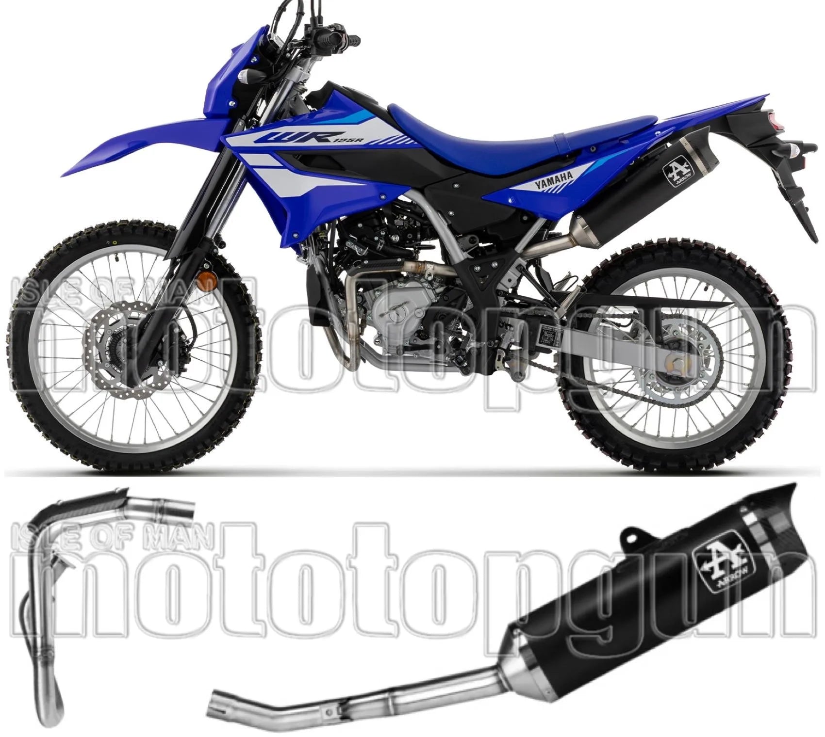 Impianto Di Scarico Completo Non Catalizzato E Con Omologazione Suono Thunder Alluminio Nero Fondello Carby - Arrow Special Parts Compatibile Con Yamaha Wr 125 R (2026)