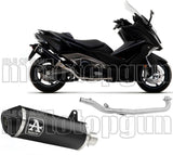 Complete Non-Catalytic Exhaust System With Sound Certification Urban Black Aluminium Carbon - Arrow Special Parts Compatible With Kymco Ak 550 (2021-2026)