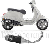 Impianto Di Scarico Completo Non Catalizzato E Senza Omologazione Suono Urban Alluminio Nero Fondello Inox - Arrow Special Parts Compatibile Con Piaggio Vespa Primavera 125 (2025)
