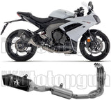 Complete Catalytic Exhaust System With Sound Certification Veloce Black Aluminium Carbon - Arrow Special Parts Compatible With Triumph Daytona 660 (2024-2026)