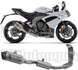 Impianto Di Scarico Completo Catalizzato E Con Omologazione Suono Veloce Titanio Carbonio - Arrow Special Parts Compatibile Con Triumph Daytona 660 (2024-2026)