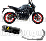 Impianto Di Scarico Completo Non Catalizzato E Con Omologazione Suono Works Nichrom Nero Carbonio - Arrow Special Parts Compatibile Con Yamaha Mt-09 (2021-2023)