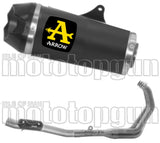 Impianto Di Scarico Completo Catalizzato E Con Omologazione Suono Works Nichrom Nero Carbonio - Arrow Special Parts Compatibile Con Yamaha Tracer 9 Gt (2021-2024)