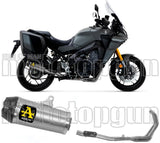 Impianto Di Scarico Completo Non Catalizzato E Con Omologazione Suono Works Titanio Carbonio - Arrow Special Parts Compatibile Con Yamaha Tracer 9 Gt (2021-2024)