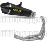 Impianto Di Scarico Completo Catalizzato E Con Omologazione Suono X-Kone Nichrom Nero Carbonio - Arrow Special Parts Compatibile Con Kawasaki Z 650 (2021-2023)