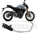 Impianto Di Scarico Completo Non Catalizzato E Con Omologazione Suono X-Kone Nichrom Nero Carbonio - Arrow Special Parts Compatibile Con Honda Cb 125 R (2021-2024)