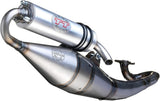 Complete Catalytic Exhaust System With Sound Certification Hand Made Tt Aluminum - Leovince Compatible With Mbk Nitro 50 (1998-1999)