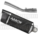 Terminale Di Scarico Non Catalizzato E Con Omologazione Suono Indy-Race Evo Alluminio Nero / Titanium Carbonio - Arrow Special Parts Compatibile Con Honda Mt-10 (2022-2024)