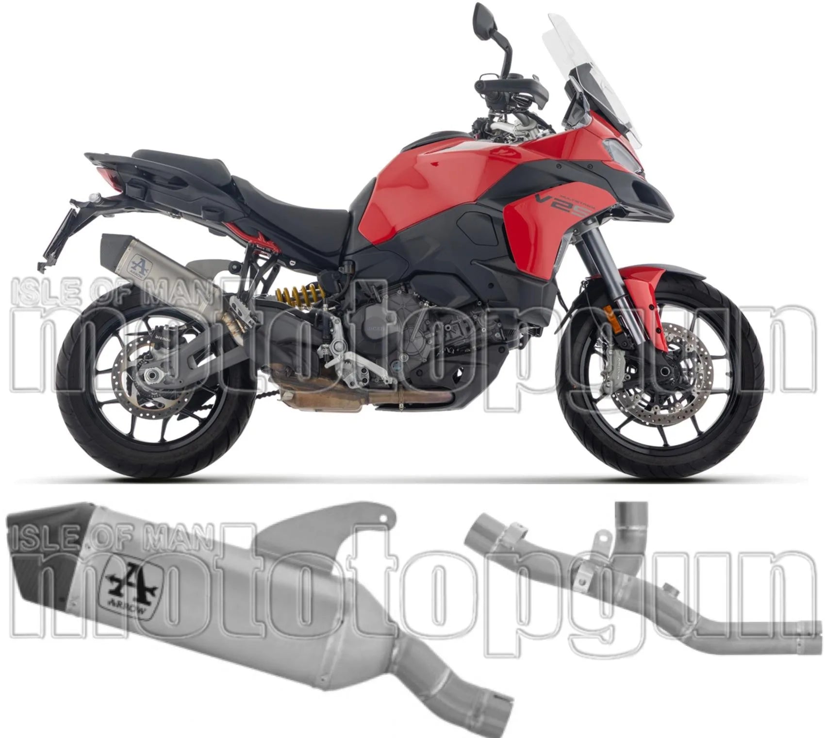 Terminale Di Scarico Non Catalizzato E Con Omologazione Suono Veloce Titanio Fondello Carby - Arrow Special Parts Compatibile Con Ducati Multistrada V2 - S (2025)