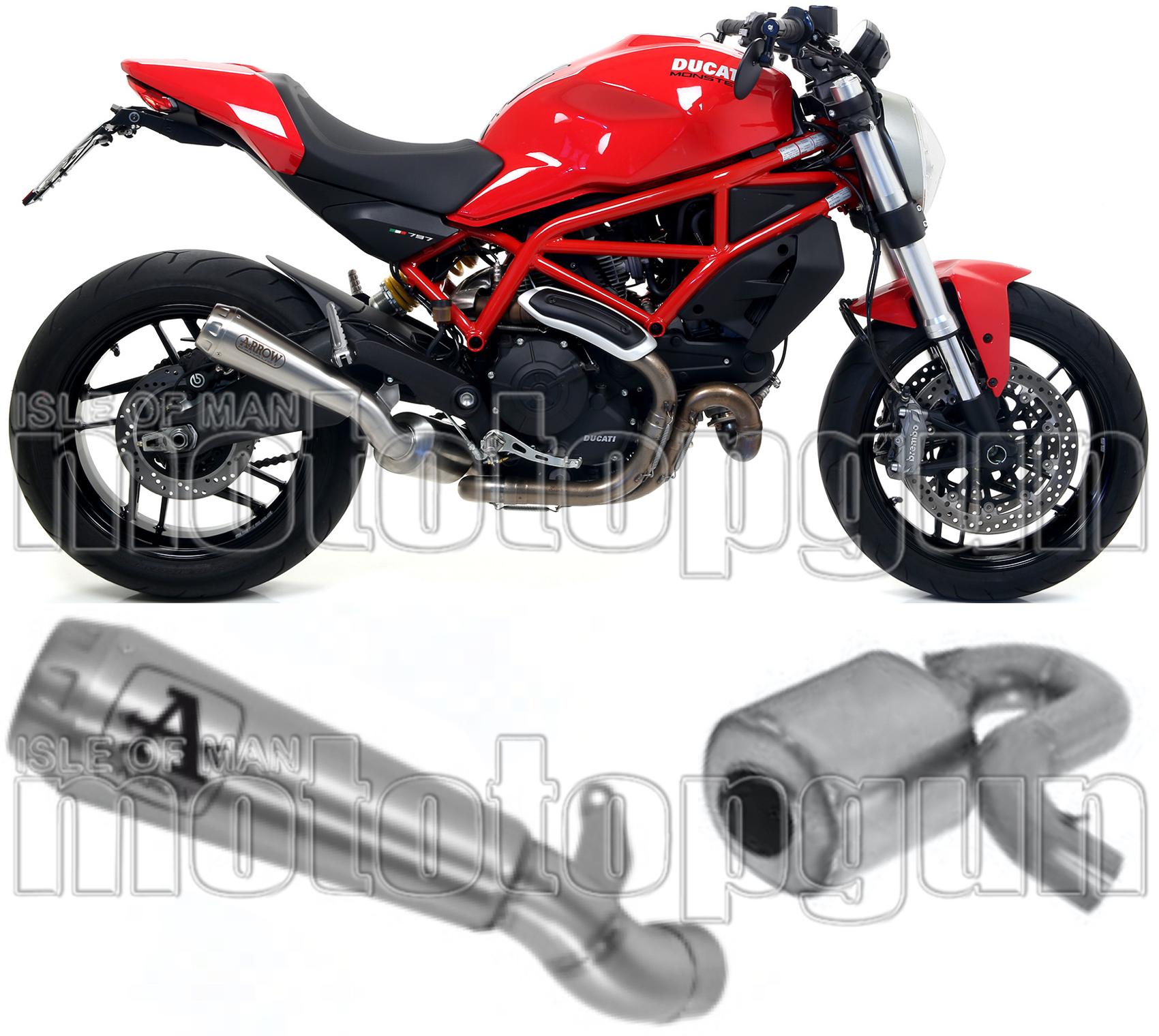 Catalytic Exhaust Tip With Sound Certification Pro-Race Nichrom Stainless Steel - Arrow Special Parts Compatible With Ducati Monster 797 (2017-2018)