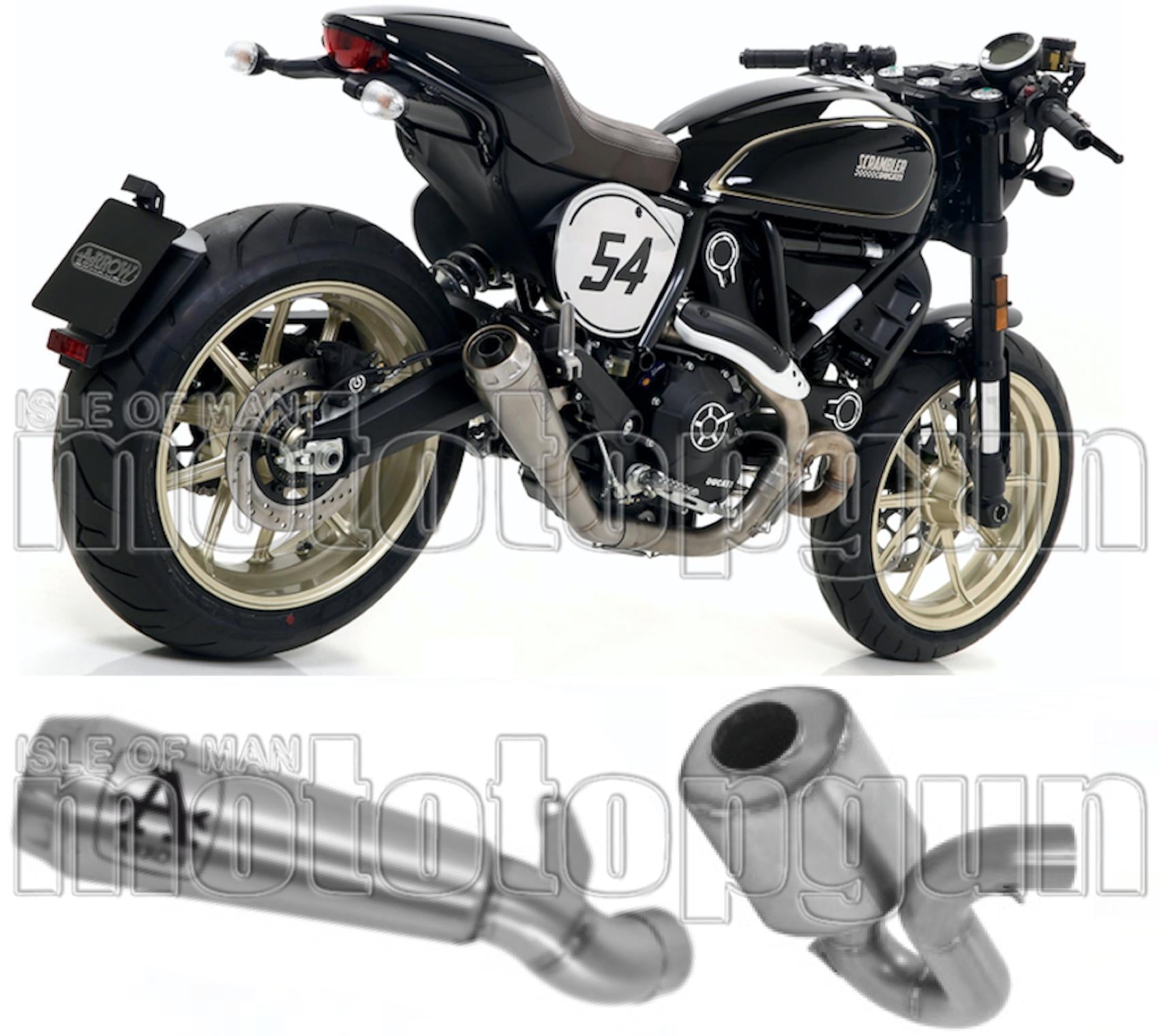Catalytic Exhaust Tip With Sound Certification Pro-Race Nichrom Stainless Steel - Arrow Special Parts Compatible With Ducati Scrambler 800 (2017-2020)