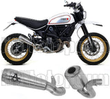 Catalytic Exhaust Tip With Sound Certification Pro-Race Nichrom Stainless Steel - Arrow Special Parts Compatible With Ducati Scrambler 800 Desert Sled (2017-2020)