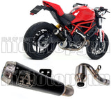 Catalytic Exhaust Tip With Sound Certification Pro-Race Black Nichrom Stainless Steel - Arrow Special Parts Compatible With Ducati Monster 797 (2017-2018)
