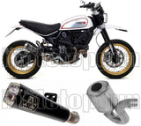Catalytic Exhaust Tip With Sound Certification Pro-Race Black Nichrom Stainless Steel - Arrow Special Parts Compatible With Ducati Scrambler 800 Desert Sled (2017-2020)