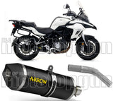Terminale Di Scarico Catalizzato E Con Omologazione Suono Race-Tech Alluminio Nero Carbonio - Arrow Special Parts Compatibile Con Benelli Trk 502 (2017-2020)