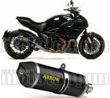 Catalytic Exhaust Tip With Sound Certification Race-Tech Black Aluminium Carbon - Arrow Special Parts Compatible With Ducati Diavel (2011-2016)