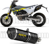 Terminale Di Scarico Catalizzato E Con Omologazione Suono Race-Tech Alluminio Nero Carbonio - Arrow Special Parts Compatibile Con Husqvarna 701 Enduro (2021-2024)