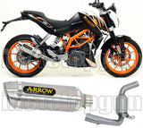 Terminale Di Scarico Catalizzato E Con Omologazione Suono Thunder Alluminio Acciaio - Arrow Special Parts Compatibile Con Ktm 390 Duke (2013-2016)