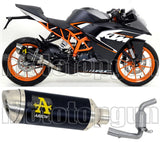 Terminale Di Scarico Catalizzato E Con Omologazione Suono Thunder Alluminio Nero Acciaio - Arrow Special Parts Compatibile Con Ktm Rc 125 (2015-2016)