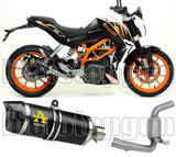 Terminale Di Scarico Catalizzato E Con Omologazione Suono Thunder Alluminio Nero Carbonio - Arrow Special Parts Compatibile Con Ktm 390 Duke (2013-2016)
