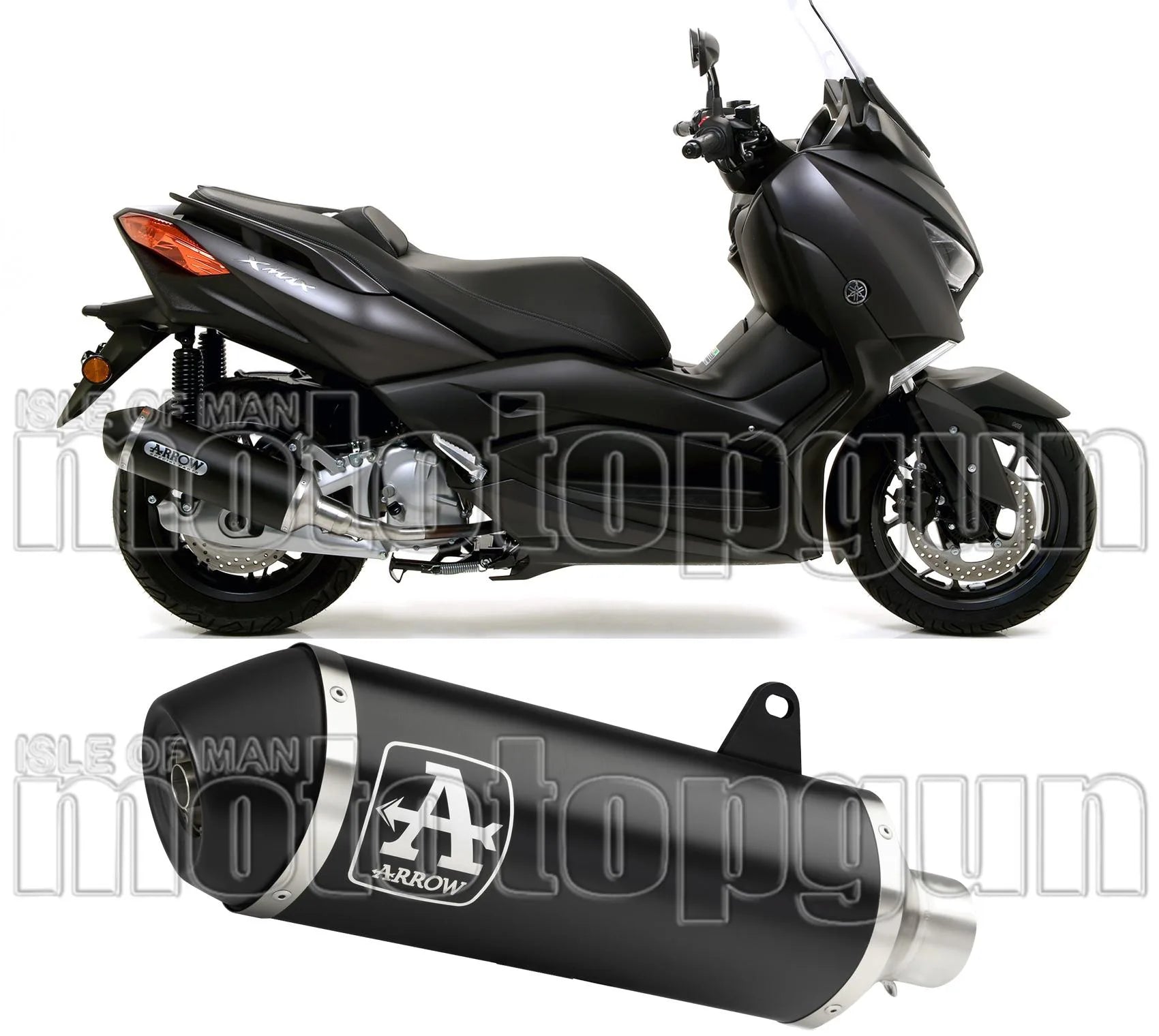 Terminale Di Scarico Catalizzato E Con Omologazione Suono Urban Alluminio Nero Acciaio Nero - Arrow Special Parts Compatibile Con Yamaha X-Max 125 (2018-2020)