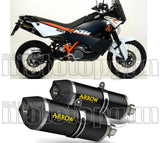 Doppio Terminale Di Scarico Catalizzato E Con Omologazione Suono Race-Tech Alluminio Nero Carbonio - Arrow Special Parts Compatibile Con Ktm 990 Adventure (2006-2014)