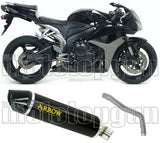 Terminale Di Scarico Non Catalizzato E Con Omologazione Suono Indy-Race Alluminio Nero Carbonio - Arrow Special Parts Compatibile Con Honda Cbr 600 Rr (2007-2008)