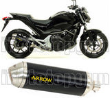 Non-Catalytic Exhaust Tip With Sound Certification Race-Tech Black Aluminium Stainless Steel - Arrow Special Parts Compatible With Honda Nc 750 S (2015-2020)