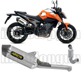 Terminale Di Scarico Non Catalizzato E Con Omologazione Suono Race-Tech Titanio Carbonio - Arrow Special Parts Compatibile Con Ktm 890 Duke R (2020-2023)