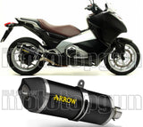 Terminale Di Scarico Non Catalizzato E Con Omologazione Suono Race-Tech Alluminio Nero Carbonio - Arrow Special Parts Compatibile Con Honda Nc 750 X (2014-2020)