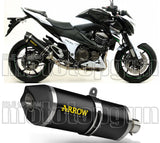 Terminale Di Scarico Con Omologazione Suono Race-Tech Alluminio Nero Carbonio - Arrow Special Parts Compatibile Con Kawasaki Z 800 E (2013-2016)