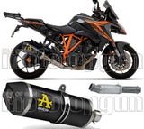 Terminale Di Scarico Non Catalizzato E Con Omologazione Suono Race-Tech Alluminio Nero Carbonio - Arrow Special Parts Compatibile Con Ktm 1290 Superduke Gt (2017-2024)