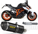 Terminale Di Scarico Non Catalizzato E Con Omologazione Suono Race-Tech Alluminio Nero Carbonio - Arrow Special Parts Compatibile Con Ktm 1290 Superduke R (2014-2016)
