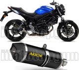 Terminale Di Scarico Con Omologazione Suono Race-Tech Alluminio Nero Carbonio - Arrow Special Parts Compatibile Con Suzuki Sv 650 (2016-2024)