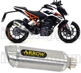 Terminale Di Scarico Con Omologazione Suono Thunder Alluminio Acciaio - Arrow Special Parts Compatibile Con Ktm 125 Duke (2017-2020)