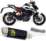 Terminale Di Scarico Con Omologazione Suono Thunder Alluminio Nero Acciaio - Arrow Special Parts Compatibile Con Ktm 125 Duke (2017-2020)