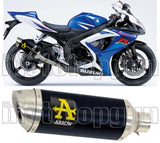 Terminale Di Scarico Con Omologazione Suono Thunder Alluminio Nero Acciaio - Arrow Special Parts Compatibile Con Suzuki Gsx-R 600 Ie (2006-2007)