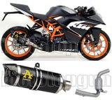 Terminale Di Scarico Non Catalizzato E Con Omologazione Suono Thunder Alluminio Nero Carbonio - Arrow Special Parts Compatibile Con Ktm Rc 390 (2015-2016)