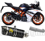 Terminale Di Scarico Non Catalizzato E Con Omologazione Suono Thunder Alluminio Nero Carbonio - Arrow Special Parts Compatibile Con Ktm Rc 125 (2017-2020)